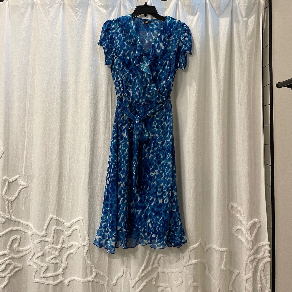 Chiffon Variegated Blue Tones Women’s Dress US Size 10